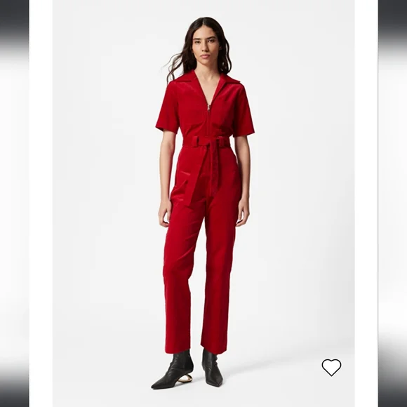 Los Angeles Atelier & Other Stories Coral Corduroy Jumpsuit Size 8 - Picture 4 of 15